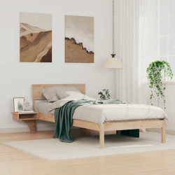 Estrutura da cama com cabeceira castanho 90 x 190 cm