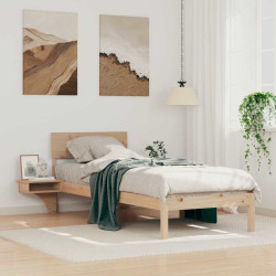 Estrutura da cama com cabeceira castanho 75 x 190 cm