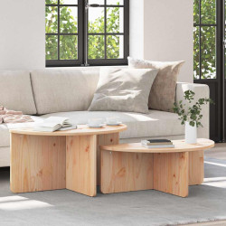 Mesa de centro 2 unid. natural 79 x 39,5 x 40 cm