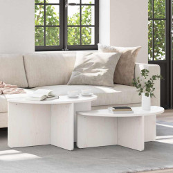 Mesa de centro 2 unid. branco 79 x 39,5 x 40 cm