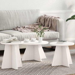 Mesa de centro 3 unid. branco 49 x 49 x 30 cm