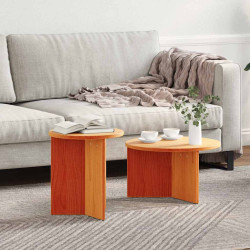 Mesa de centro 2 unid. marrom cera 49 x 49 x 28 cm