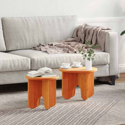 Mesa de centro 2 unid. marrom cera 39,5 x 39,5 x 30 cm