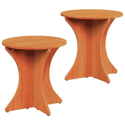 Mesa de centro 2 unid. marrom cera 46 x 46 x 47 cm