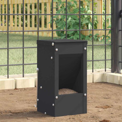 Comedouro para coelhos preto 12,5 x 12,5 x 25 cm