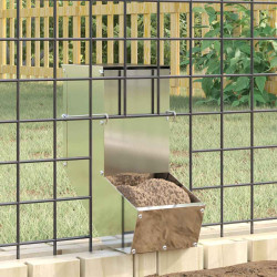 Comedouro para coelhos prateado 12,5 x 26 x 28,5 cm
