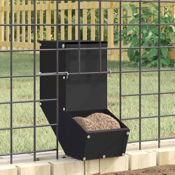 Comedouro para coelhos preto 12,5 x 26 x 28,5 cm