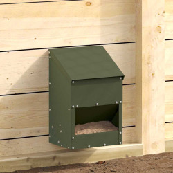 Comedouro para galinha verde oliva 21 x 16 x 33 cm