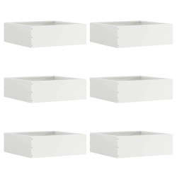 Acabamento para gramado 6 unid. 40 x 40 x 13 cm aço branco