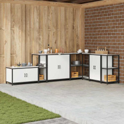 Estante de cozinha hattem branco 30 x 50 x 92 cm aço