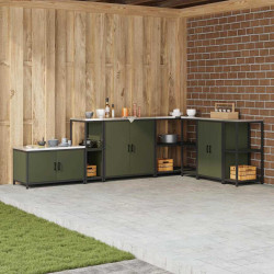 Estante de cozinha hattem verde-azeitona 30 x 50 x 92 cm aço