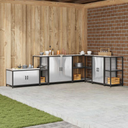 Estante de cozinha hattem prateado 30 x 50 x 92 cm aço