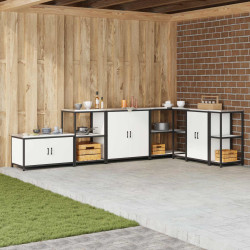 Armário de armazenamento para cozinha hattem branco aço