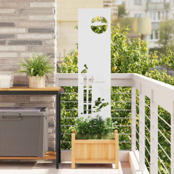 Tela de privacidade para jardim fretwork branco 32 x 140 cm