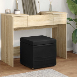 Banqueta preto 41 x 41 x 40 cm tecido e madeira engenharia