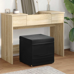 Banqueta preto 41 x 41 x 40 cm veludo e madeira de engenharia
