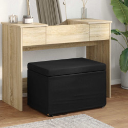 Banqueta preto 61 x 41 x 40 cm tecido e madeira engenharia