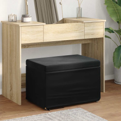 Banqueta preto 61 x 41 x 40 cm veludo e madeira de engenharia