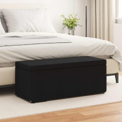 Banqueta preto 101 x 41 x 40 cm tecido e madeira engenharia