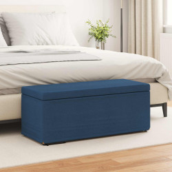 Banqueta azul 101 x 41 x 40 cm tecido e madeira engenharia