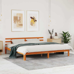 Estrutura da cama marrom cera 203.5 x 205.5 x 69.5 cm
