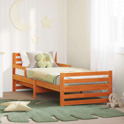 Estrutura da cama marrom cera 80 x 200 cm derivados de madeira