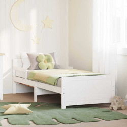 Estrutura da cama branco 80 x 200 cm derivados de madeira