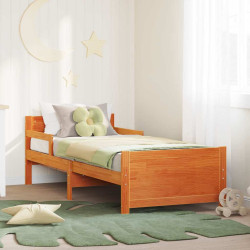Estrutura da cama marrom cera 80 x 200 cm derivados de madeira