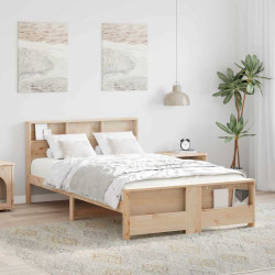 Estrutura da cama castanho 135 x 190 cm madeira processada