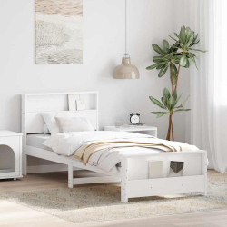 Estrutura da cama branco 75 x 190 cm madeira processada
