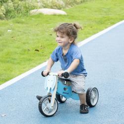 AIYAPLAY Bicicleta sem Pedais de Madeira 2 em 1 para Crianças acima de 18 Meses Triciclo Infantil com Assento Ajustável de 22-26