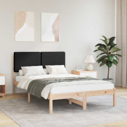 Estrutura de cama com cabeceira estofada preto 120 x 200 cm