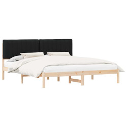 Estrutura de cama com cabeceira estofada preto 180 x 200 cm