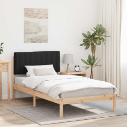 Estrutura de cama com cabeceira estofada preto 100 x 200 cm