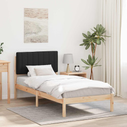 Estrutura de cama com cabeceira estofada natural e preto