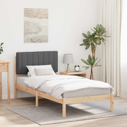 Estrutura de cama com cabeceira estofada cinza escuro