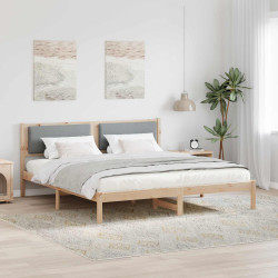 Estrutura da cama com cabeceira cinzento-claro 180 x 200 cm