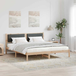 Estrutura da cama com cabeceira cinza escuro 180 x 200 cm