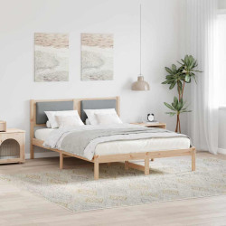 Estrutura da cama com cabeceira cinzento-claro 150 x 200 cm