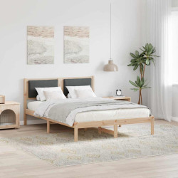 Estrutura da cama com cabeceira cinza escuro 150 x 200 cm
