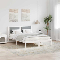 Estrutura da cama com cabeceira cinzento-claro 140 x 200 cm