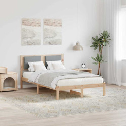 Estrutura da cama com cabeceira cinzento-claro 120 x 190 cm