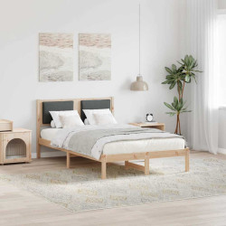 Estrutura da cama com cabeceira cinza escuro 120 x 190 cm