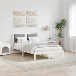 Estrutura da cama com cabeceira cinzento-claro 120 x 190 cm