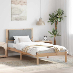 Estrutura da cama com cabeceira cinzento-claro 100 x 200 cm