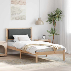 Estrutura da cama com cabeceira cinza escuro 90 x 200 cm