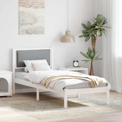 Estrutura da cama com cabeceira cinzento-claro 80 x 200 cm