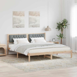 Estrutura da cama com cabeceira cinzento-claro 160 x 200 cm