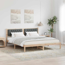 Estrutura da cama com cabeceira cinza escuro 160 x 200 cm