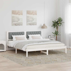 Estrutura da cama com cabeceira cinzento-claro 160 x 200 cm